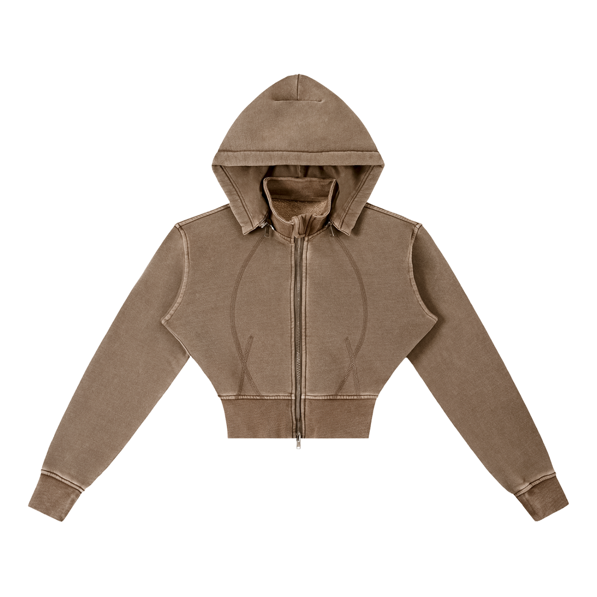Cropped Fleece Hoodie
