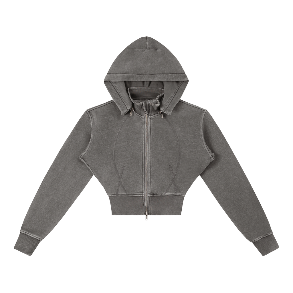 Cropped Fleece Hoodie