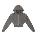 Cropped Fleece Hoodie
