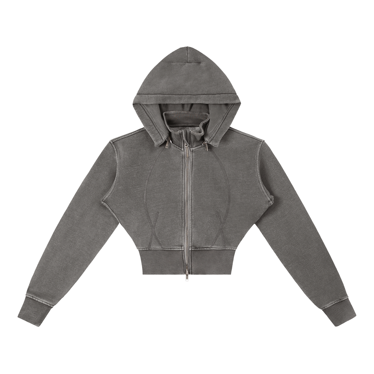 Cropped Fleece Hoodie