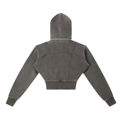 Cropped Fleece Hoodie