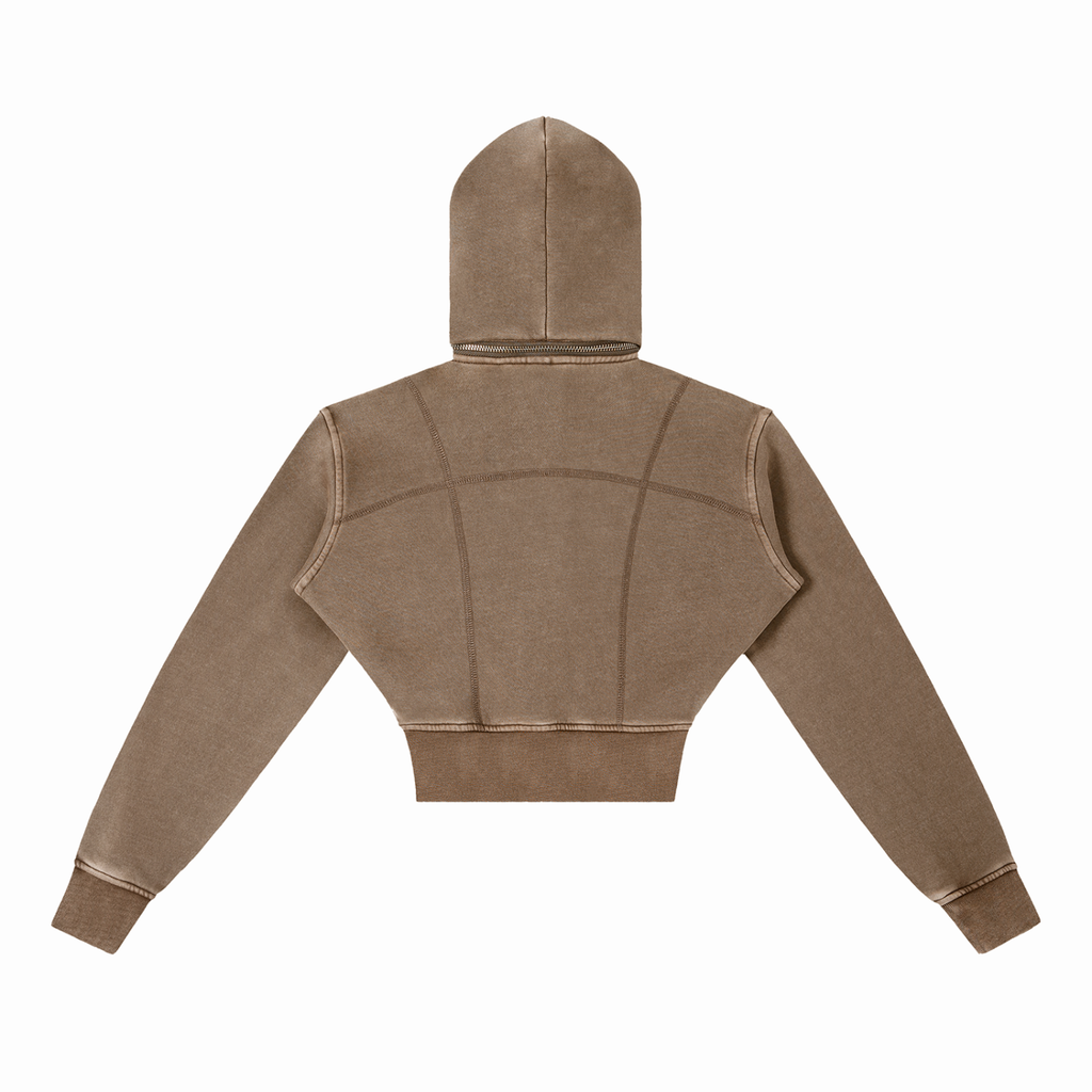 Cropped Fleece Hoodie